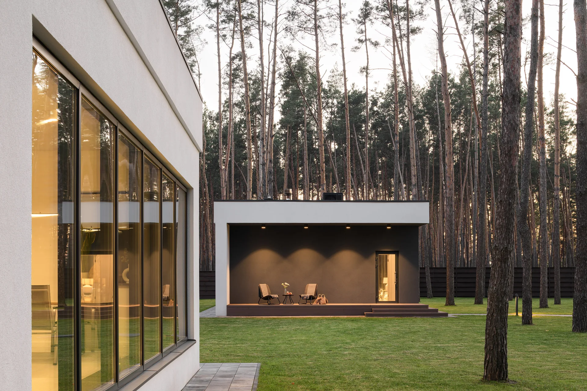 Scandi Club bathhouses in the pine forest